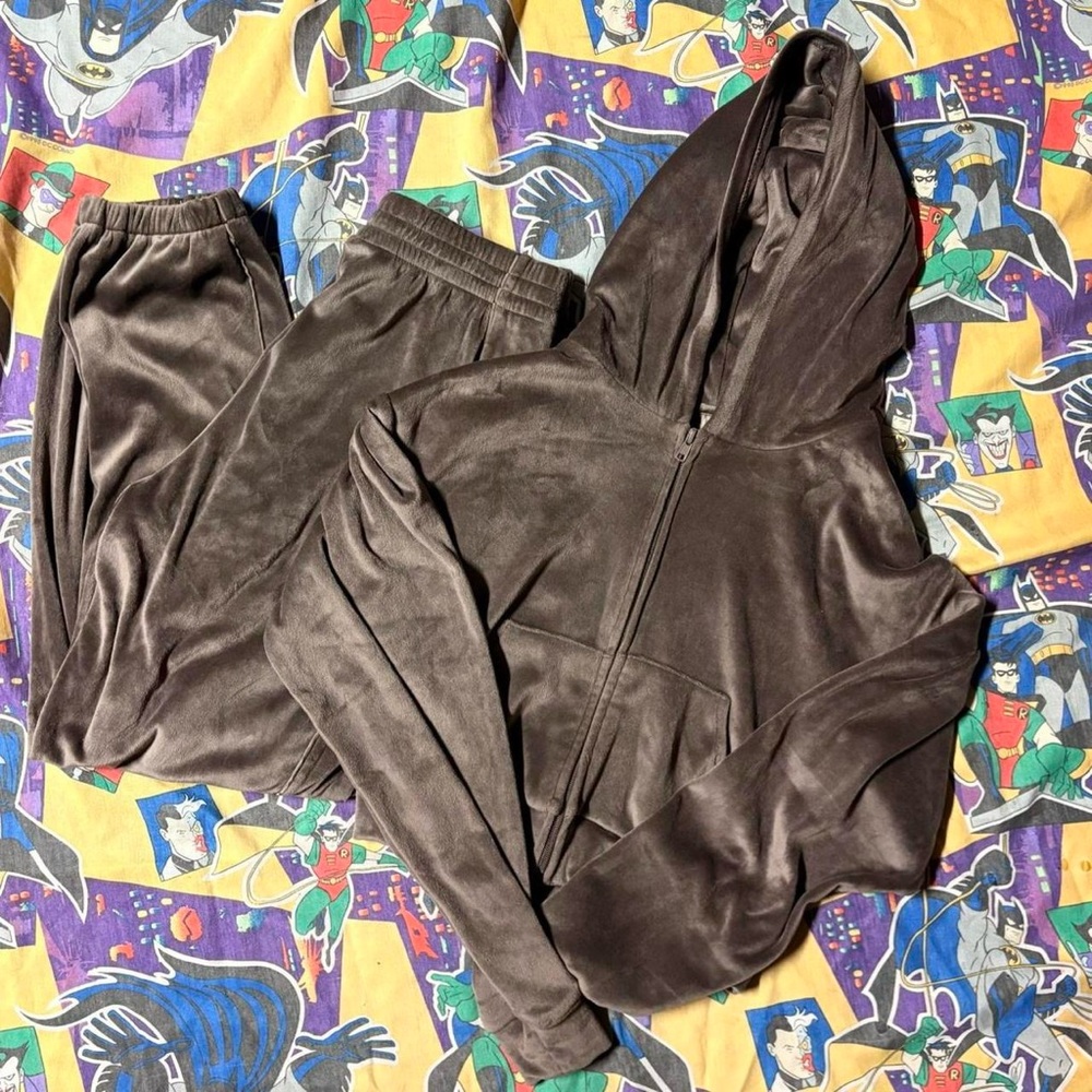 Skims Women's Brown Velour Tracksuit